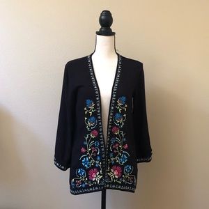 Warehouse embroidery cardigan